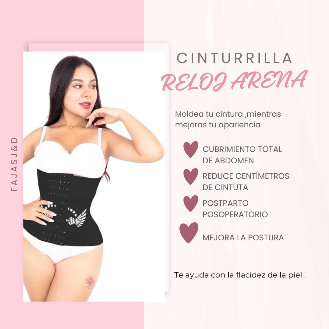 CINTURRILLA RELOJ DE ARENA BROCHES NEGRO