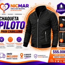 Chaqueta negra piloto impermeable