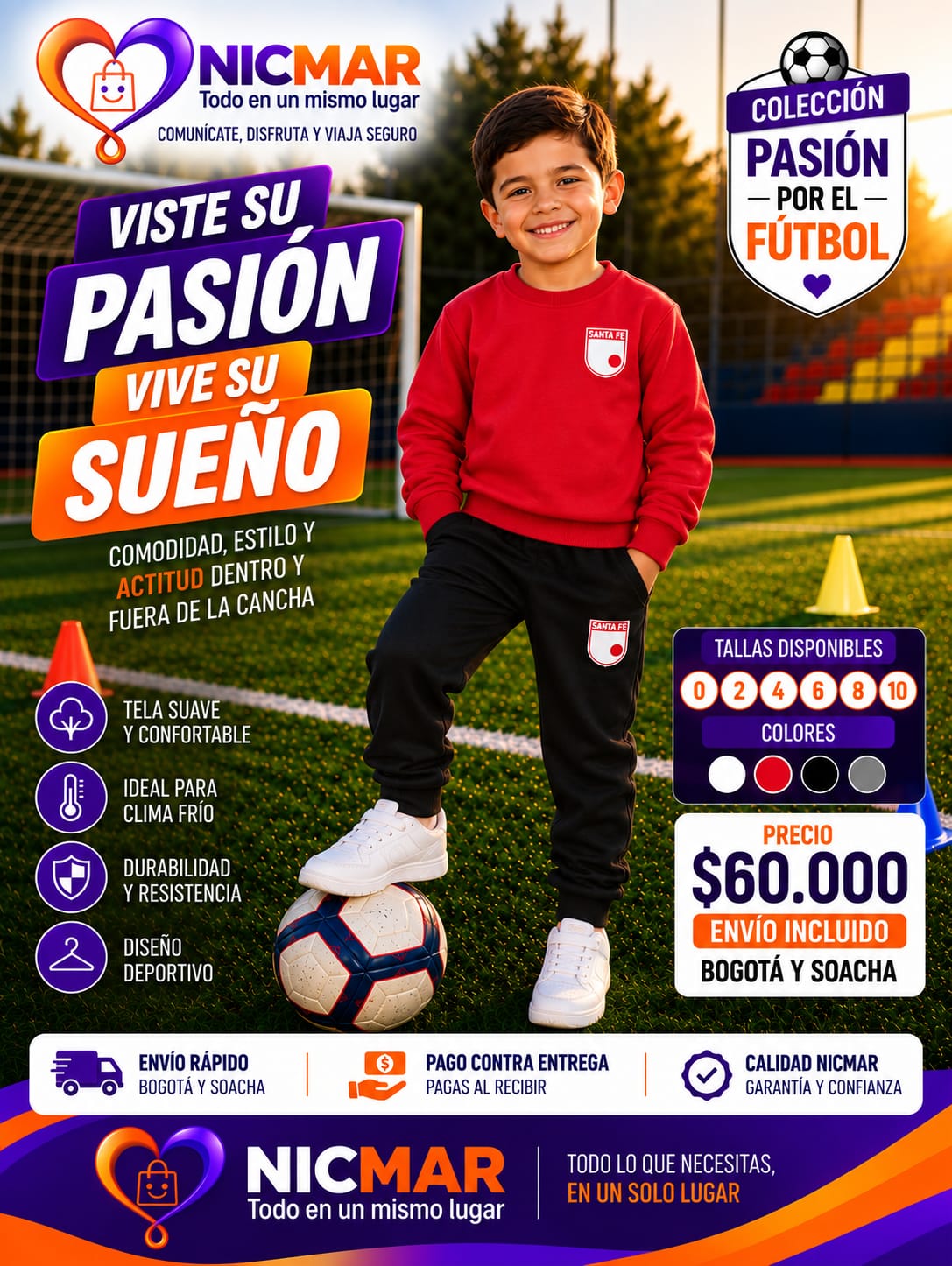 SUDADERA INFANTIL SANTA FE NIÑO Y NIÑA