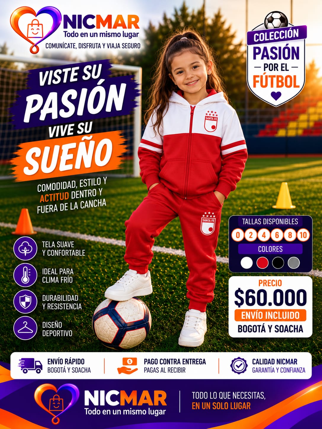 SUDADERA INFANTIL SANTA FE NIÑO Y NIÑA