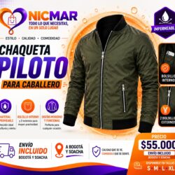 Chaqueta verde piloto impermeable